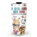 Custom Mother's day Birthday Gifts For Dog Mom, Dog Lovers • A Girl And Her Dog Cartoon - Personalized Tumbler
