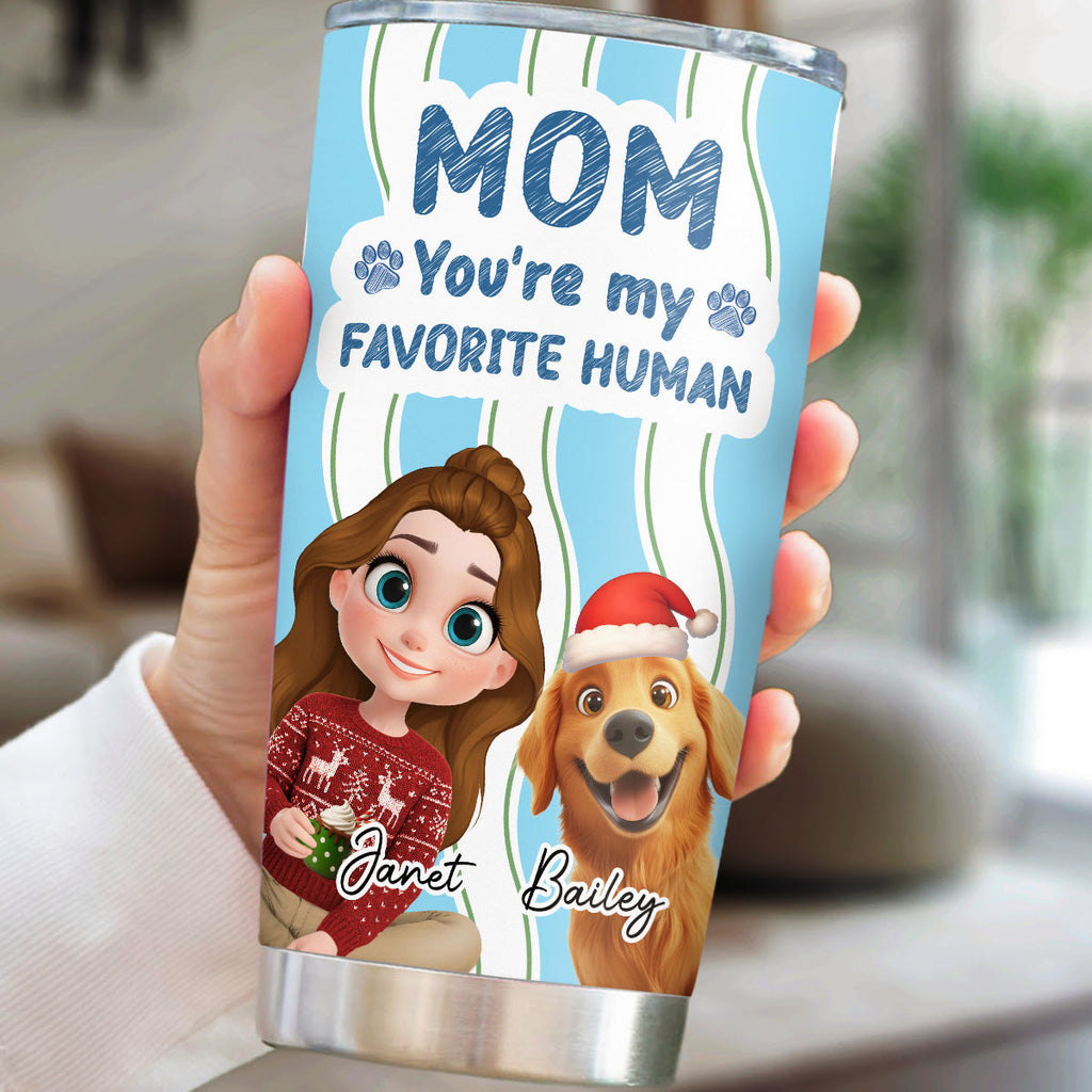 Custom Christmas Birthday Gifts For Dog Mom, Dog Lovers • Favorite Christmas Dog Mom - Personalized Tumbler