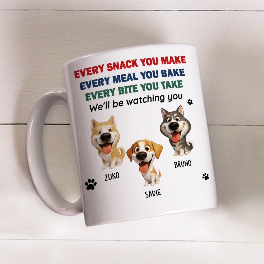 Custom Christmas Birthday Gifts For Dog Lovers • Watching You Dad Mom - Personalized Coffee Mug