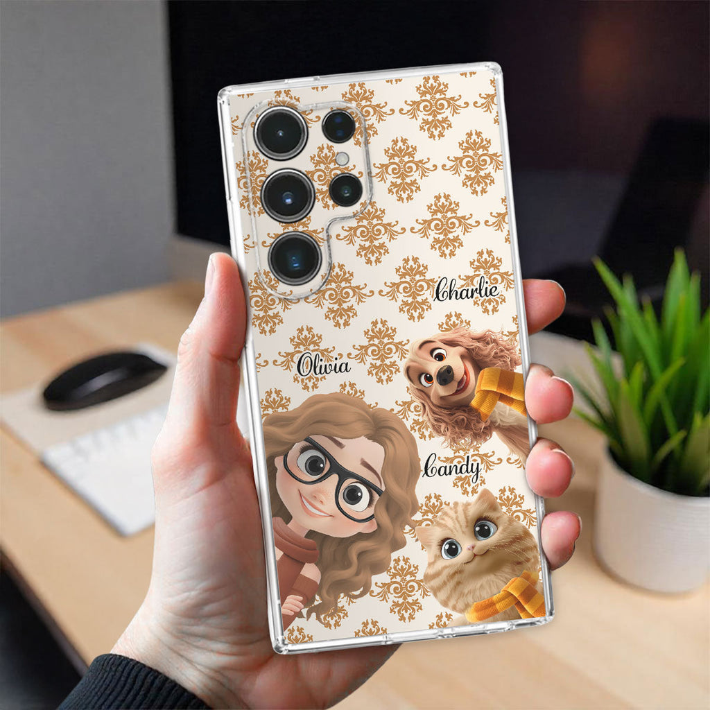 Pumskin Girl And Her Pet - Personalized Phone Case