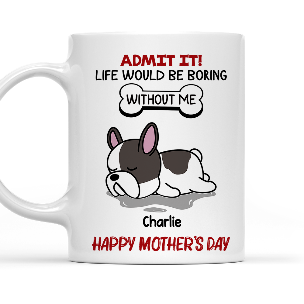 Custom Photo Christmas Birthday Gifts For Dog Lovers • Life Would Be Boring Without Pet - Personalized Coffee Mug