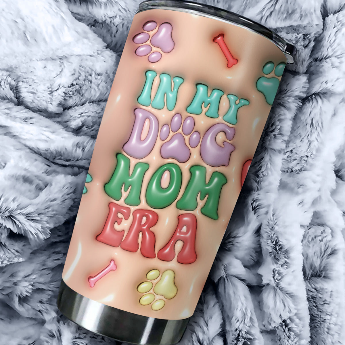 Custom Mother's day Birthday Gifts For Pet Mom, Pet Lovers • Dog Mom Era - Personalized 3D Inflated Effect Tumbler