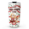 Custom Christmas Birthday Gifts For Dog Lovers • Best Dog Mom Cake Cartoon - Personalized 3D Inflated Effect Tumbler