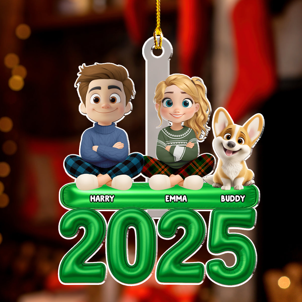 Custom Christmas Decor Home Birthday Gifts For Dog Lovers • Santa Favorite Family - Personalized Acrylic Ornament
