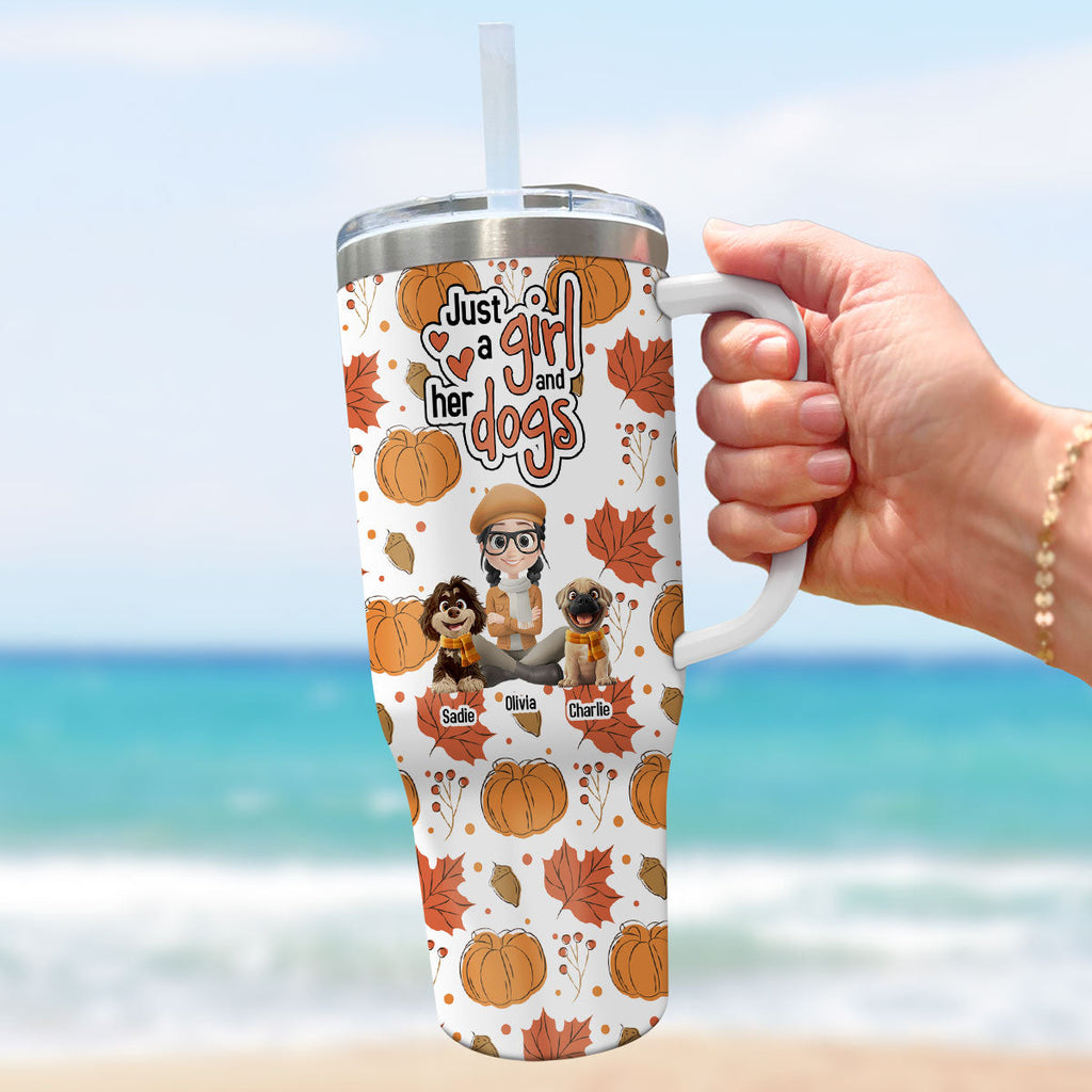 Custom Christmas Birthday Gifts For Dog Mom, Dog Lovers • Falling For You - Personalized Tumbler