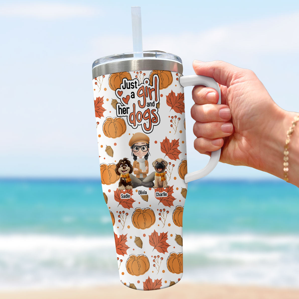 Custom Christmas Birthday Gifts For Dog Mom, Dog Lovers • Falling For You - Personalized Tumbler