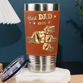 Custom Father's day Birthday Gifts For Dog Dad, Dog Lovers • Gold Best Dad Ver Paw 2 - Personalized Leather Tumbler