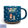 Custom Christmas Birthday Gifts For Dog Mom, Dog Lovers • A Girl And Her Dog - Personalized Pottery Mug