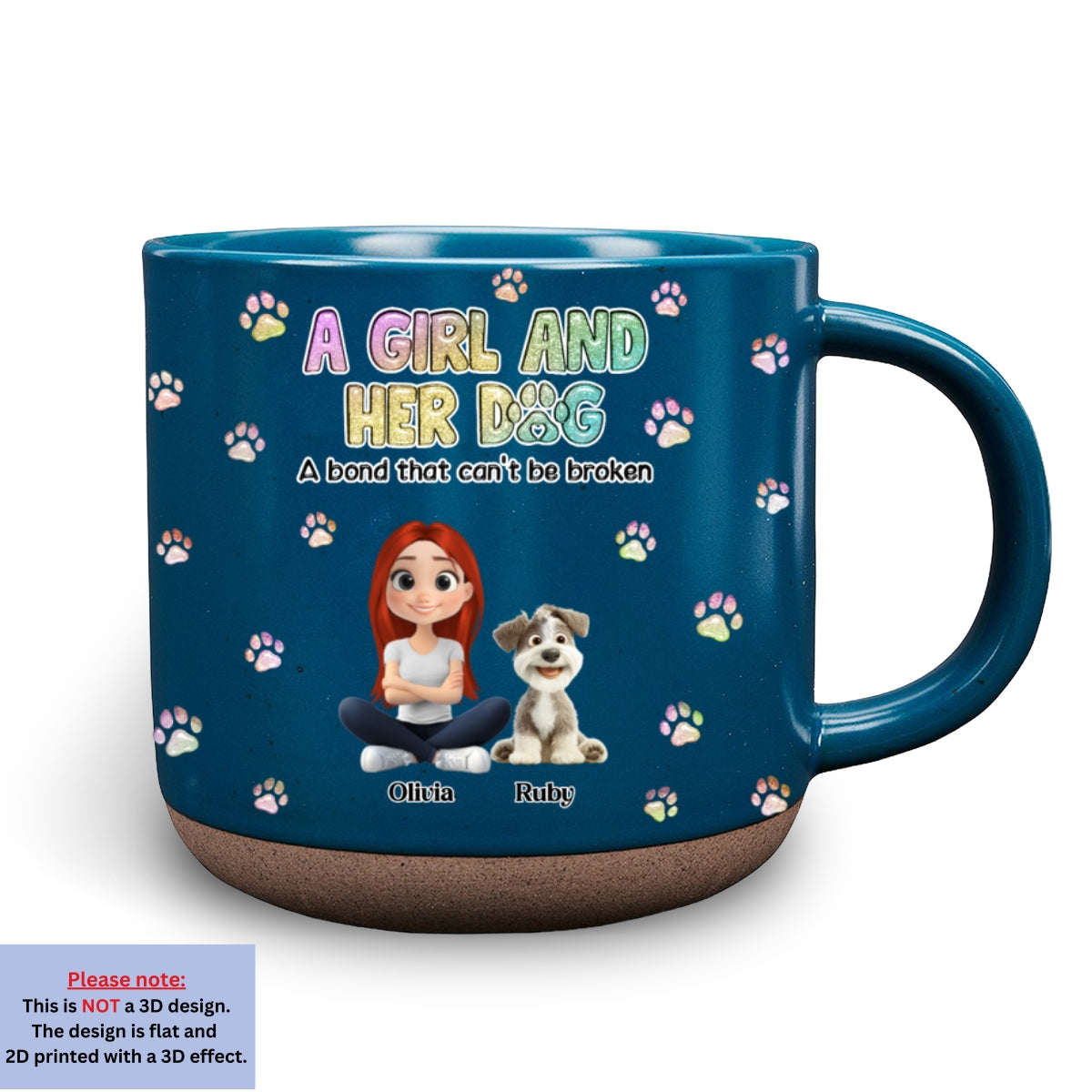 Custom Christmas Birthday Gifts For Dog Mom, Dog Lovers • A Girl And Her Dog - Personalized Pottery Mug