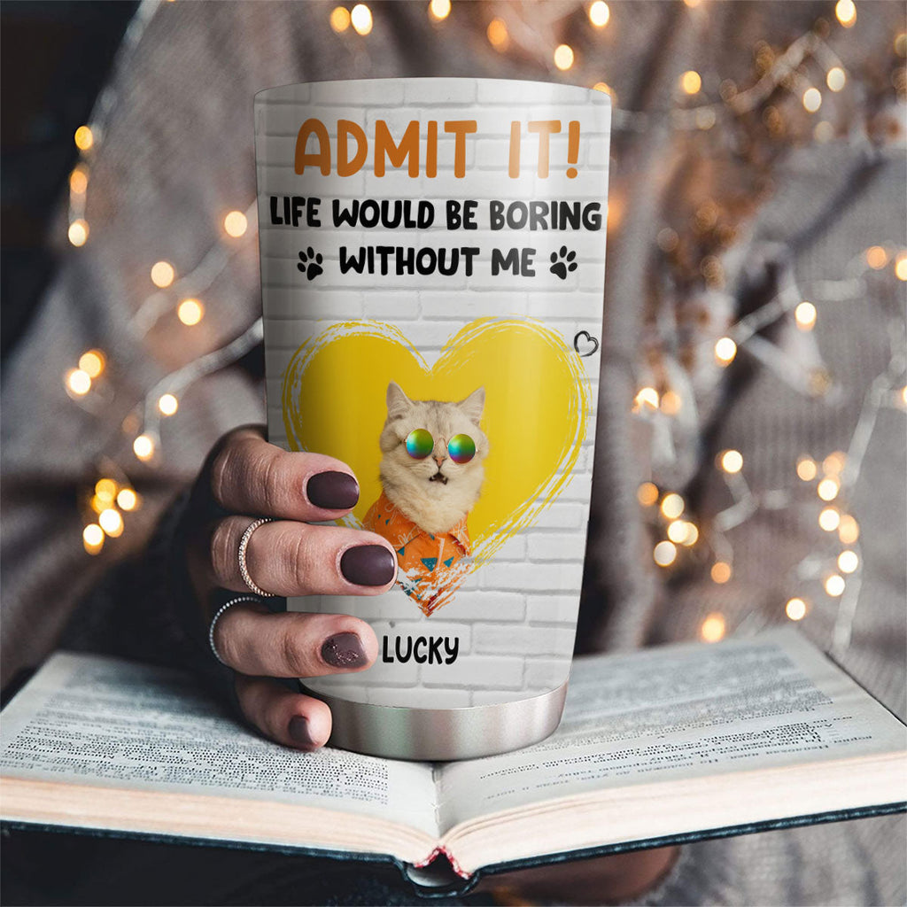 Custom Photo Christmas Birthday Gifts For Cat Lovers • Let Me Tell You Cat Photo - Personalized Tumbler
