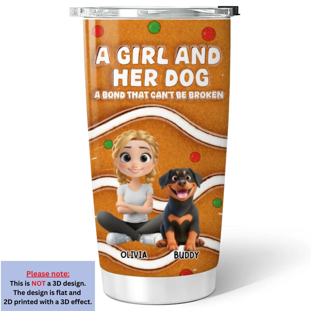 Custom Christmas Birthday Gifts For Dog Mom, Dog Lovers • Me And My Baby Dog - Personalized 3D Inflated Effect Tumbler