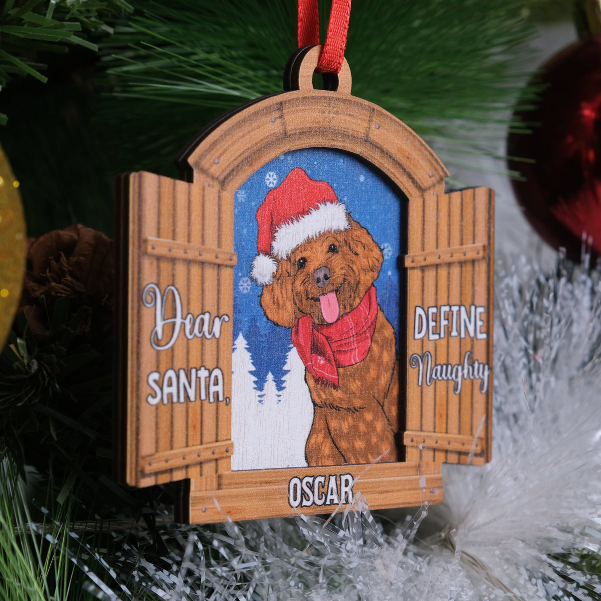 The Naughty - Personalized 2-layered Wood Ornament