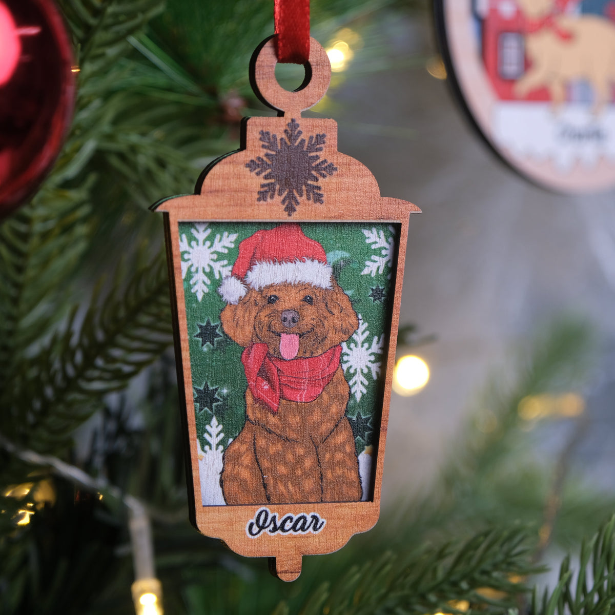 Custom Christmas Decor Home Birthday Gifts For Dog Lovers • Happy Dog - Personalized 2-layered Wood Ornament