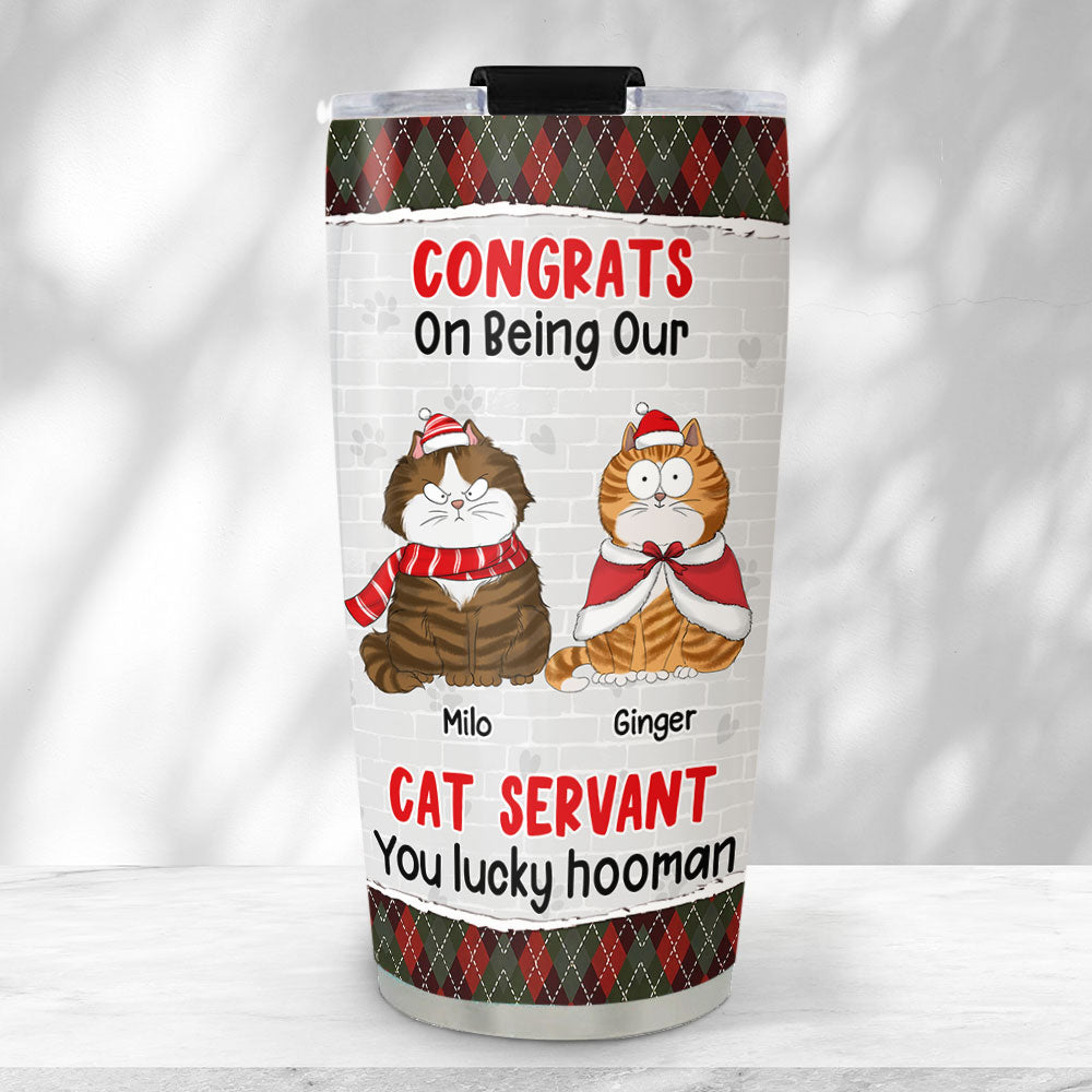 Custom Christmas Birthday Gifts For Pet Lovers • Congrats Lucky Hooman - Personalized Tumbler