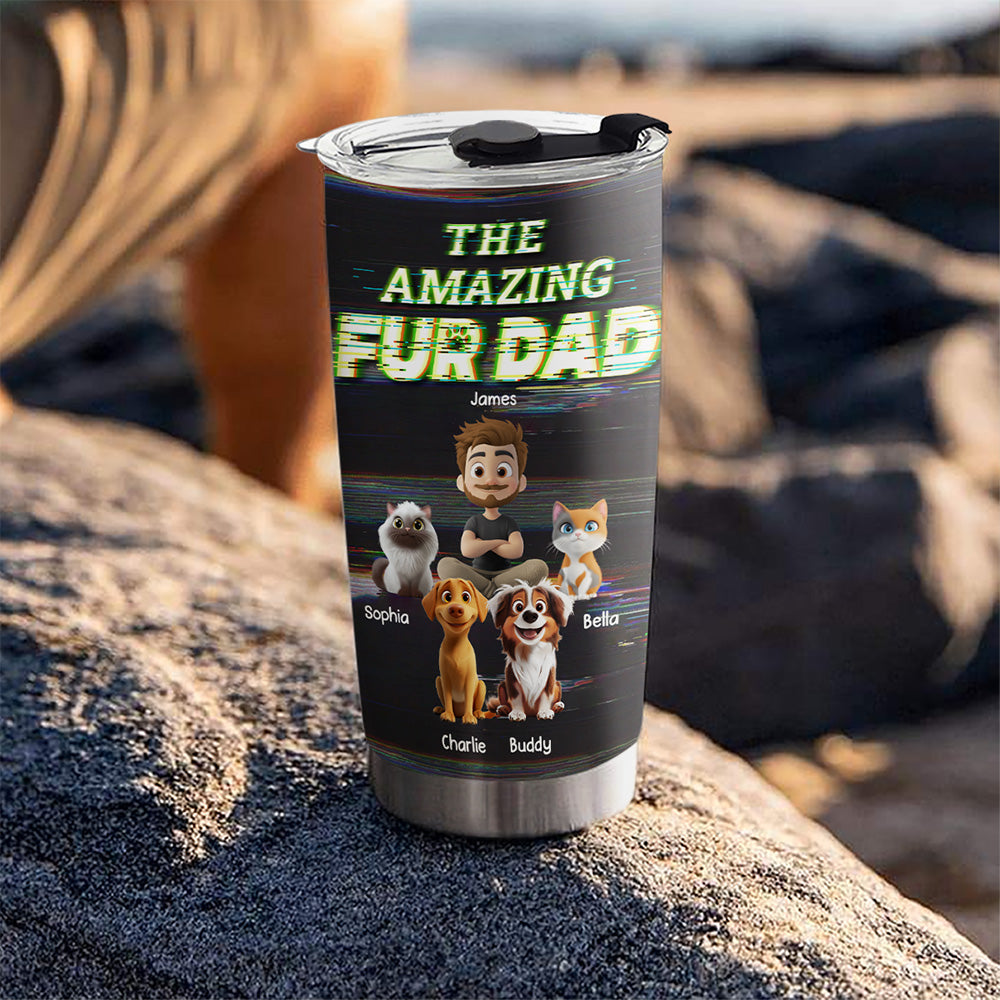 Custom Father's day Birthday Gifts For Pet Dad, Pet Lovers • This Is Our Awesome Pet Dad - Personalized Tumbler