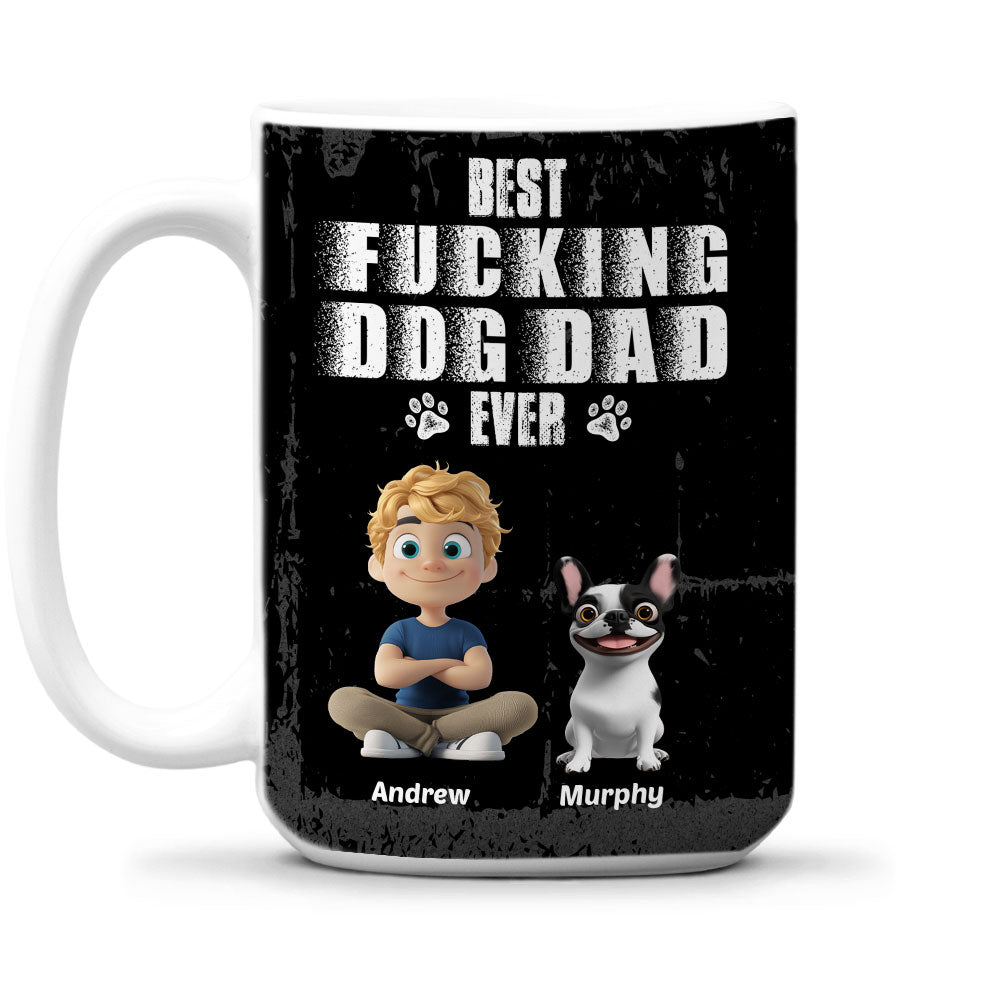 Custom Father's day Birthday Gifts For Dog Dad, Dog Lovers • Best Dad Ever - Personalized Coffee Mug