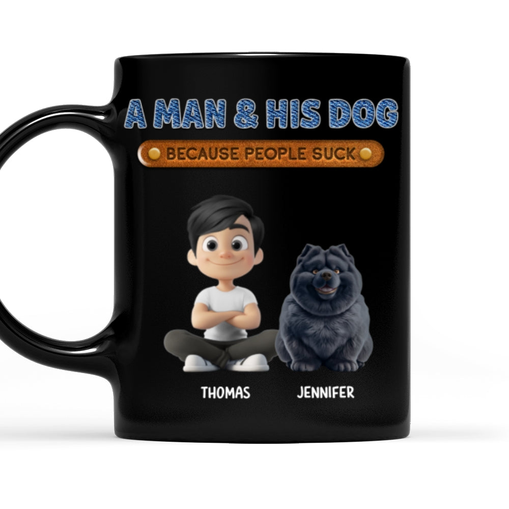 Custom Christmas Birthday Gifts For Dog Dad, Dog Lovers • A Gentleman And His Dog - Personalized Coffee Mug
