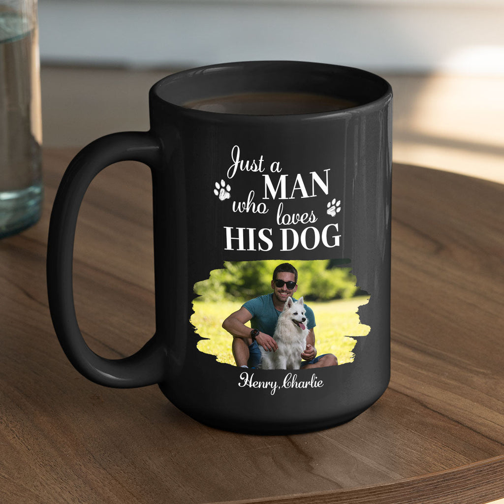 Custom Photo Christmas Birthday Gifts For Dog Dad, Dog Lovers • Just A Man Who Loves Dogs Photo - Personalized Coffee Mug