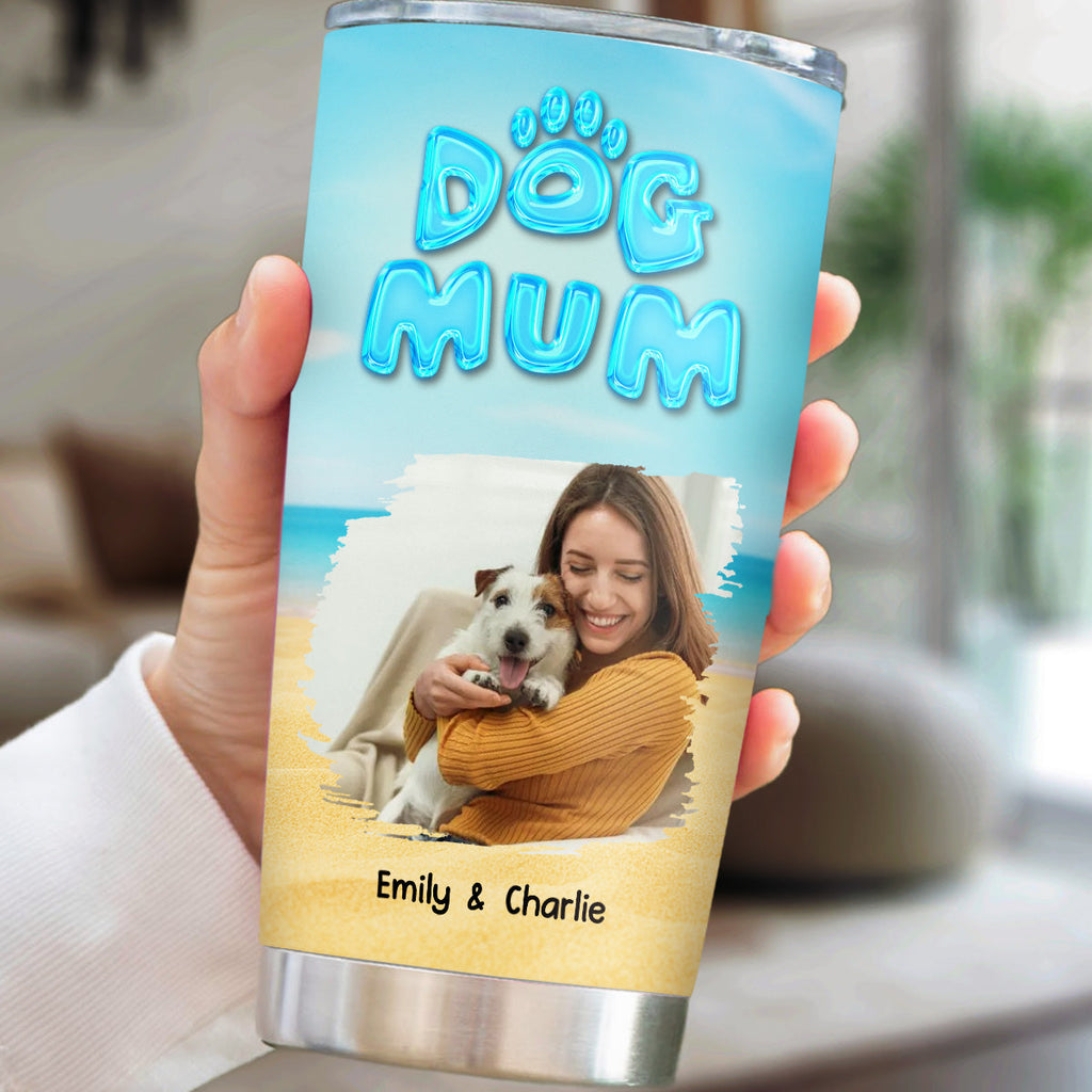 Custom Photo Christmas Birthday Gifts For Dog Mom, Dog Lovers • Summer Dog Mom Photo - Personalized Tumbler