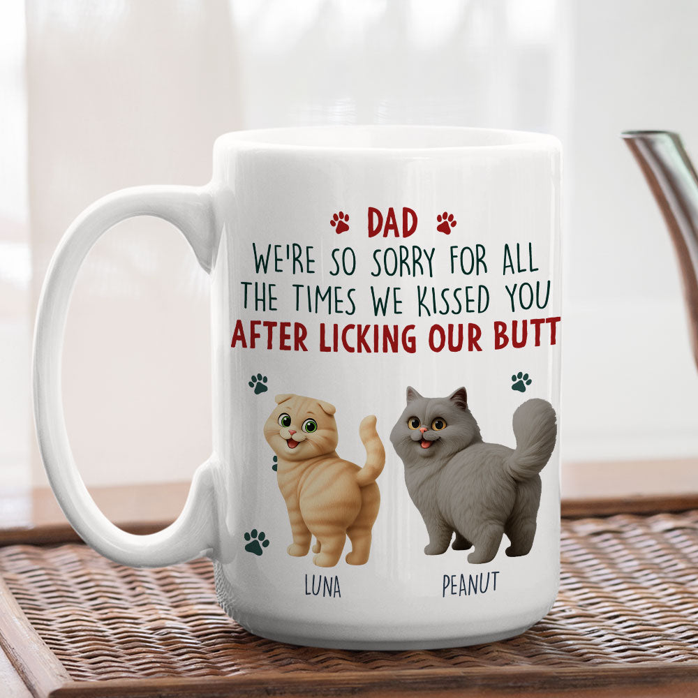 Custom Christmas Birthday Gifts For Dog Lovers • Sorry Mom Dad Cat Version - Personalized Coffee Mug