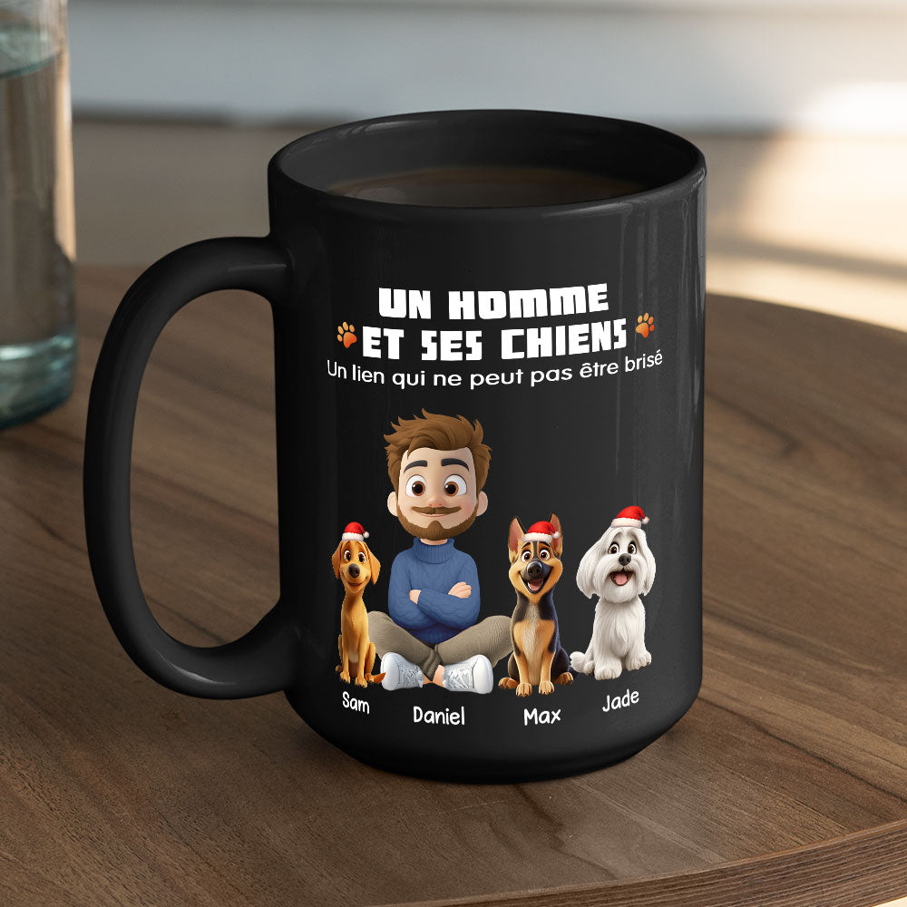 Custom Christmas Birthday Gifts For Dog Lovers • Mug personnalisé - Humain et son chien