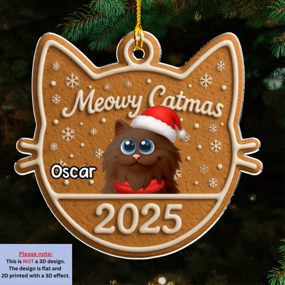 Custom Christmas Decor Home Birthday Gifts For Cat Lovers • Chunky Catmas - Personalized Acrylic Ornament