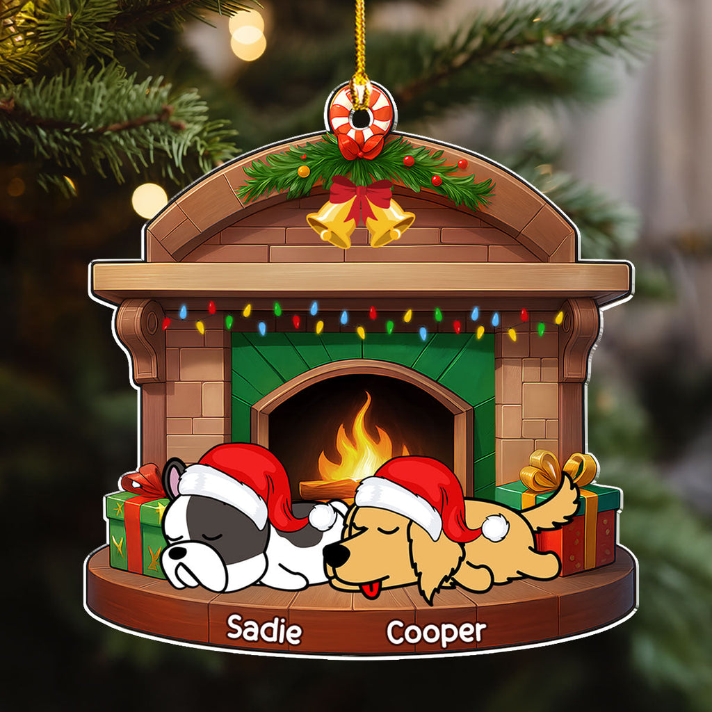 Custom Christmas Decor Home Birthday Gifts For Dog Lovers • Sleeping Dog Christmas - Personalized Acrylic Ornament