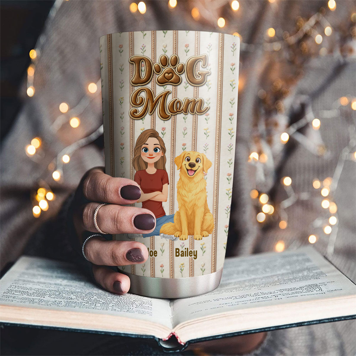Custom Mother's day Birthday Gifts For Dog Mom, Dog Lovers • Storybook Dog Mom - Personalized Tumbler
