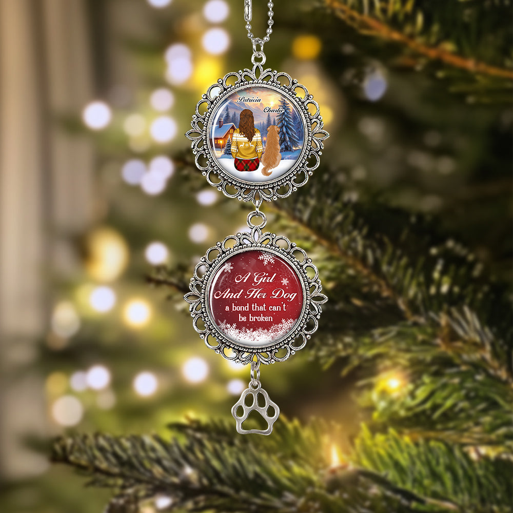 Custom Christmas Decor Home Birthday Gifts For Dog Lovers • A Girl And Her Dog - Personalized Charming Ornament