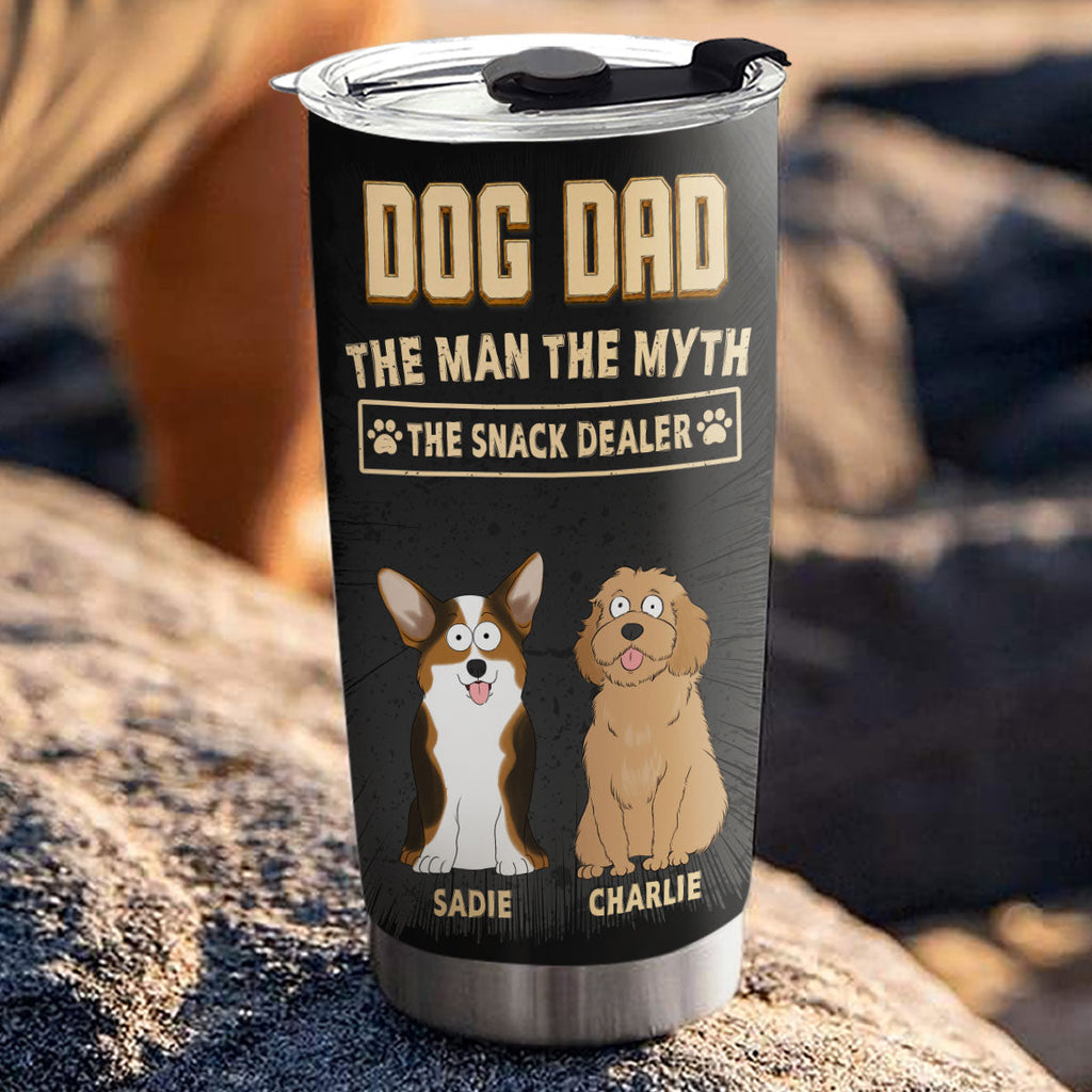 Custom Father's day Birthday Gifts For Dog Dad, Dog Lovers • The Snack Dealer Dog Dad - Personalized Tumbler