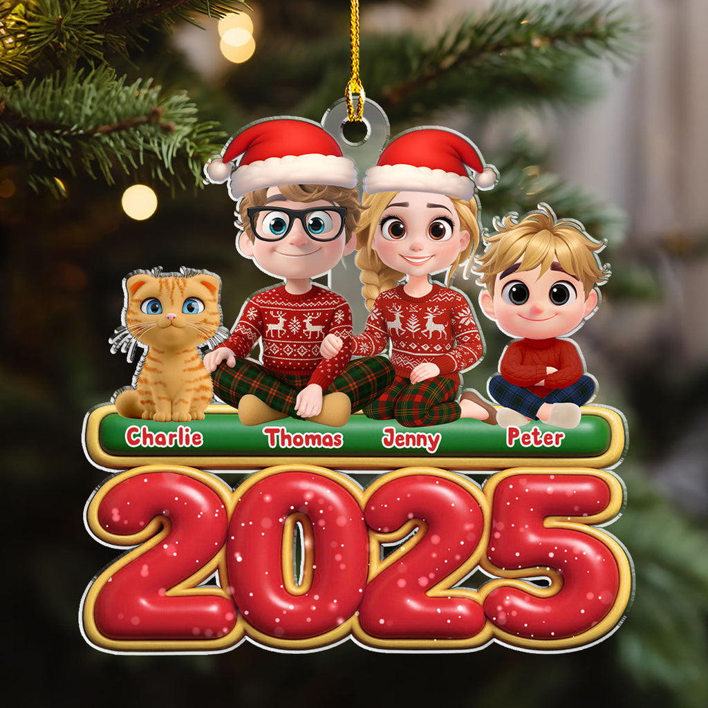 Custom Christmas Decor Home Birthday Gifts For Cat Lovers • We And Our Kids Cat Version - Personalized Acrylic Ornament