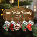 Family With Pet - Personalized Wood Ornament