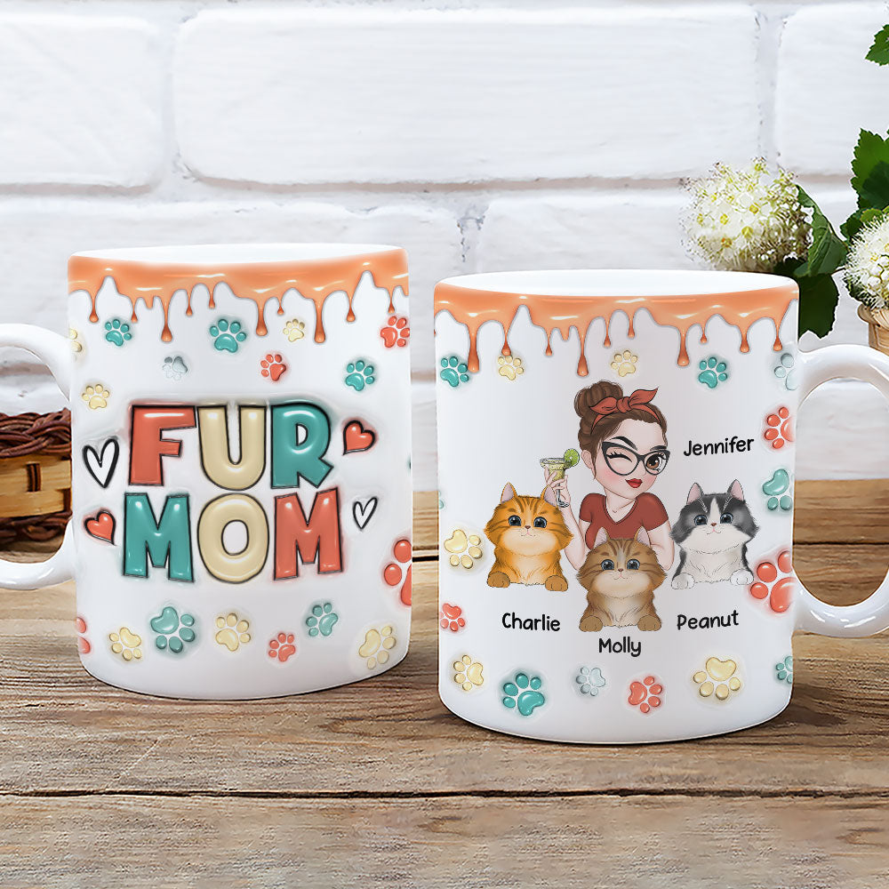 Custom Mother's day Birthday Gifts For Dog Mom, Dog Lovers • Mom Of Pets Version 2 - Personalized 3D Inflated Effect Mug