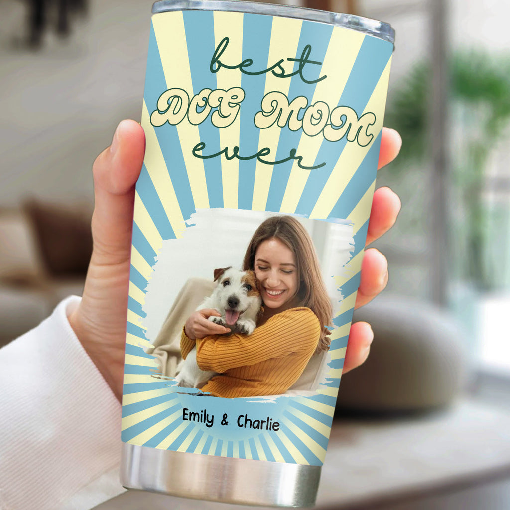 Custom Photo Mother's day Birthday Gifts For Dog Mom, Dog Lovers • My Best Mom Photo - Personalized Tumbler
