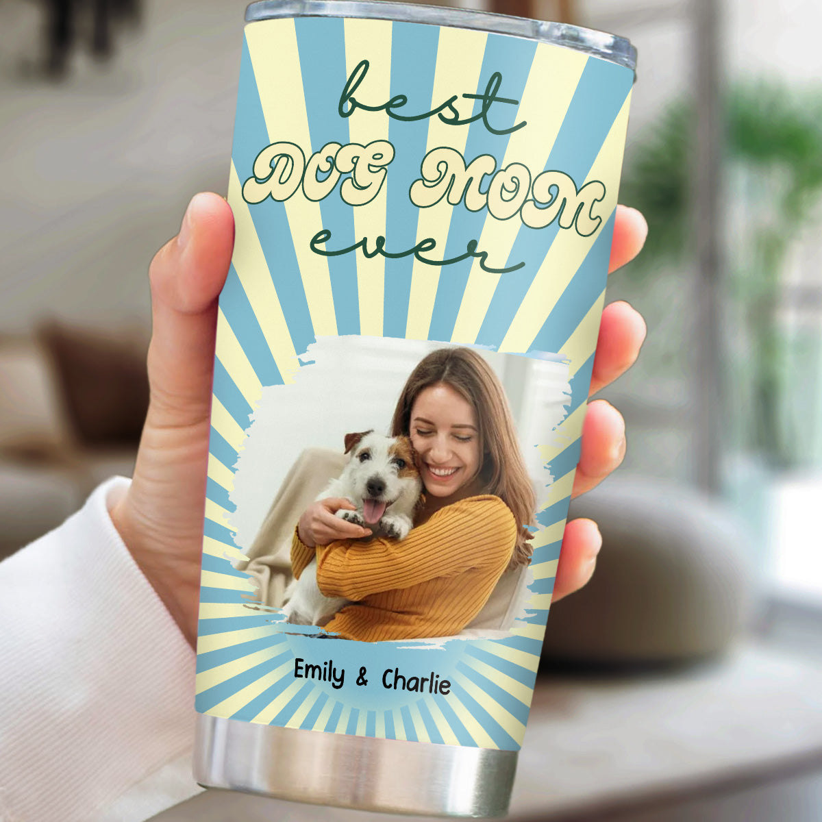 Custom Photo Mother's day Birthday Gifts For Dog Mom, Dog Lovers • My Best Mom Photo - Personalized Tumbler