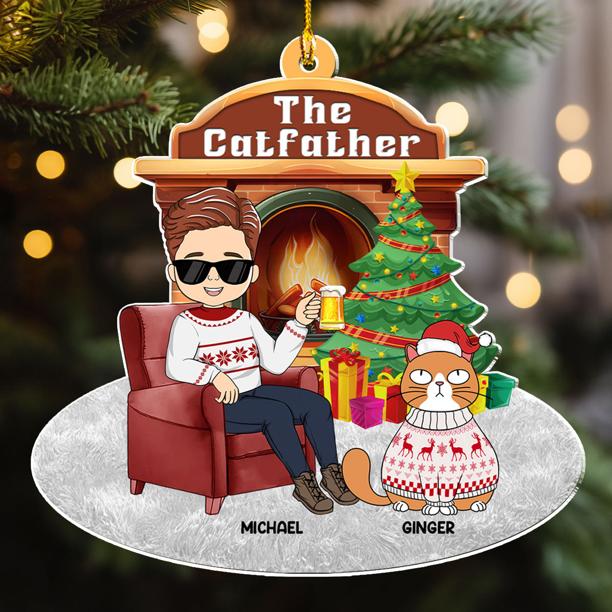 Catparent Christmas - Personalized Acrylic Ornament