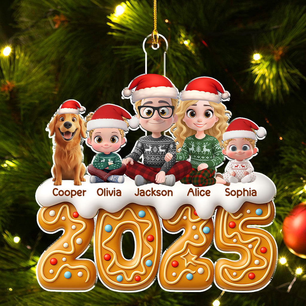 Custom Christmas Decor Home Birthday Gifts For Dog Lovers • Family Of The Year - Personalized Acrylic Ornament