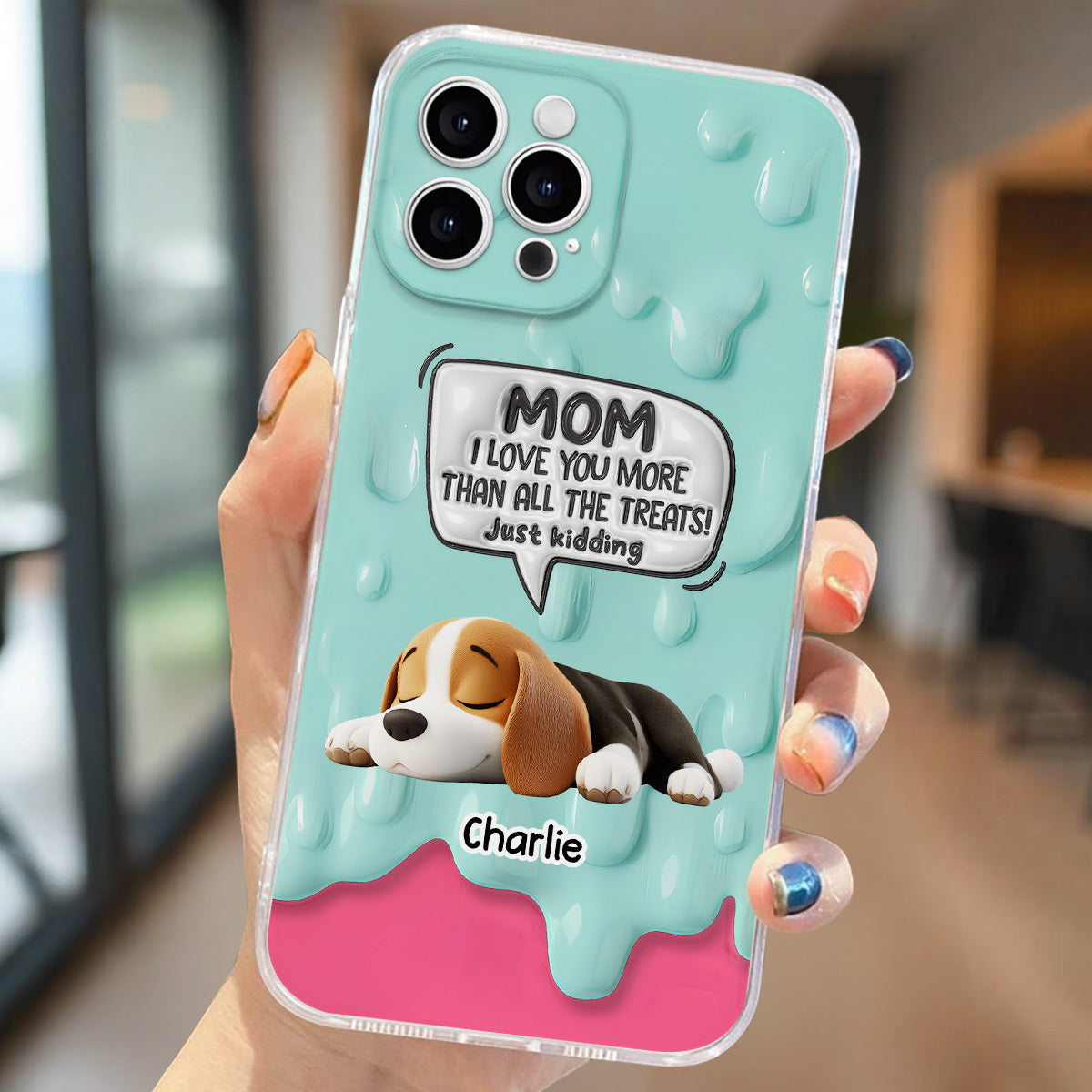 Ice Cream Lovely Dogs - Personalized 3D Inflated Effect Phone Case