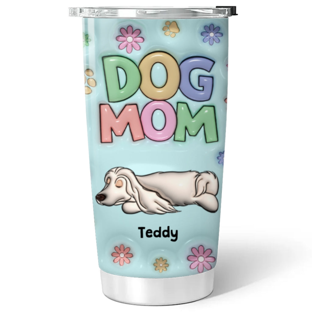 Custom Mother's day Birthday Gifts For Dog Mom, Dog Lovers • Best Fur Mom Ever - Personalized 3D Inflated Effect Tumbler