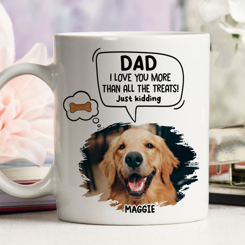 Custom Photo Christmas Birthday Gifts For Dog Dad, Dog Lovers • Just Kidding Photo - Personalized Coffee Mug
