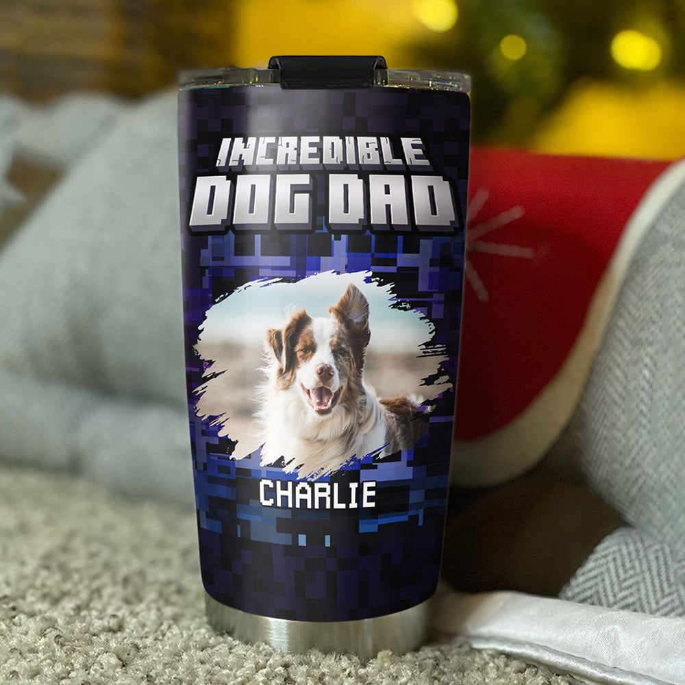 Custom Photo Father's day Birthday Gifts For Dog Dad, Dog Lovers • Freaking Amazing Dog Daddy Photo - Personalized Tumbler