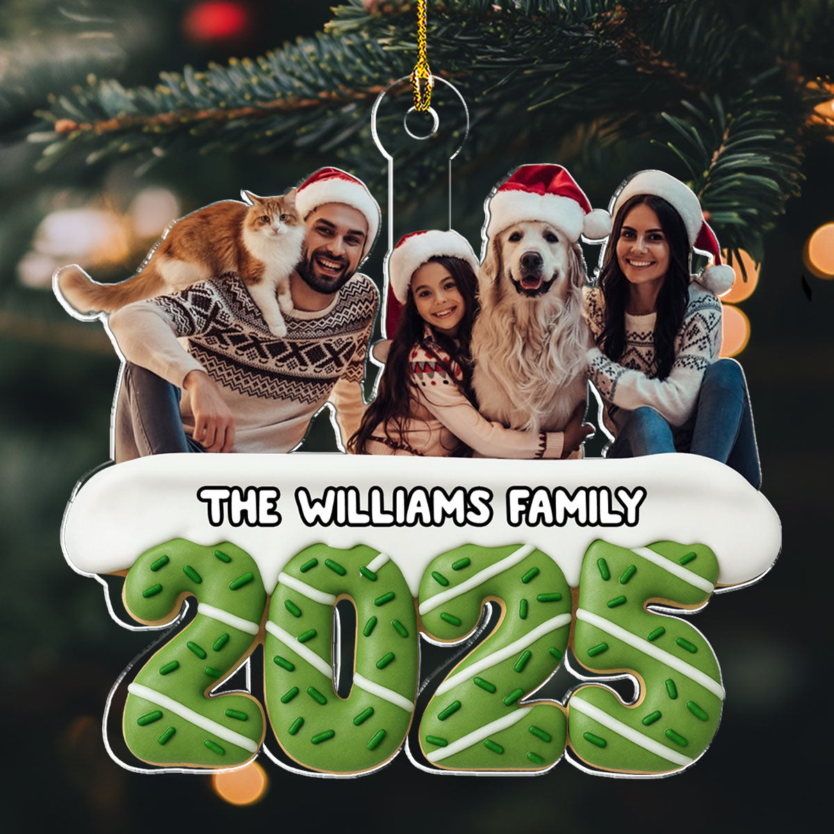 Happiness Baked Into Every Holiday Moment Photo - Personalized Acrylic Ornament