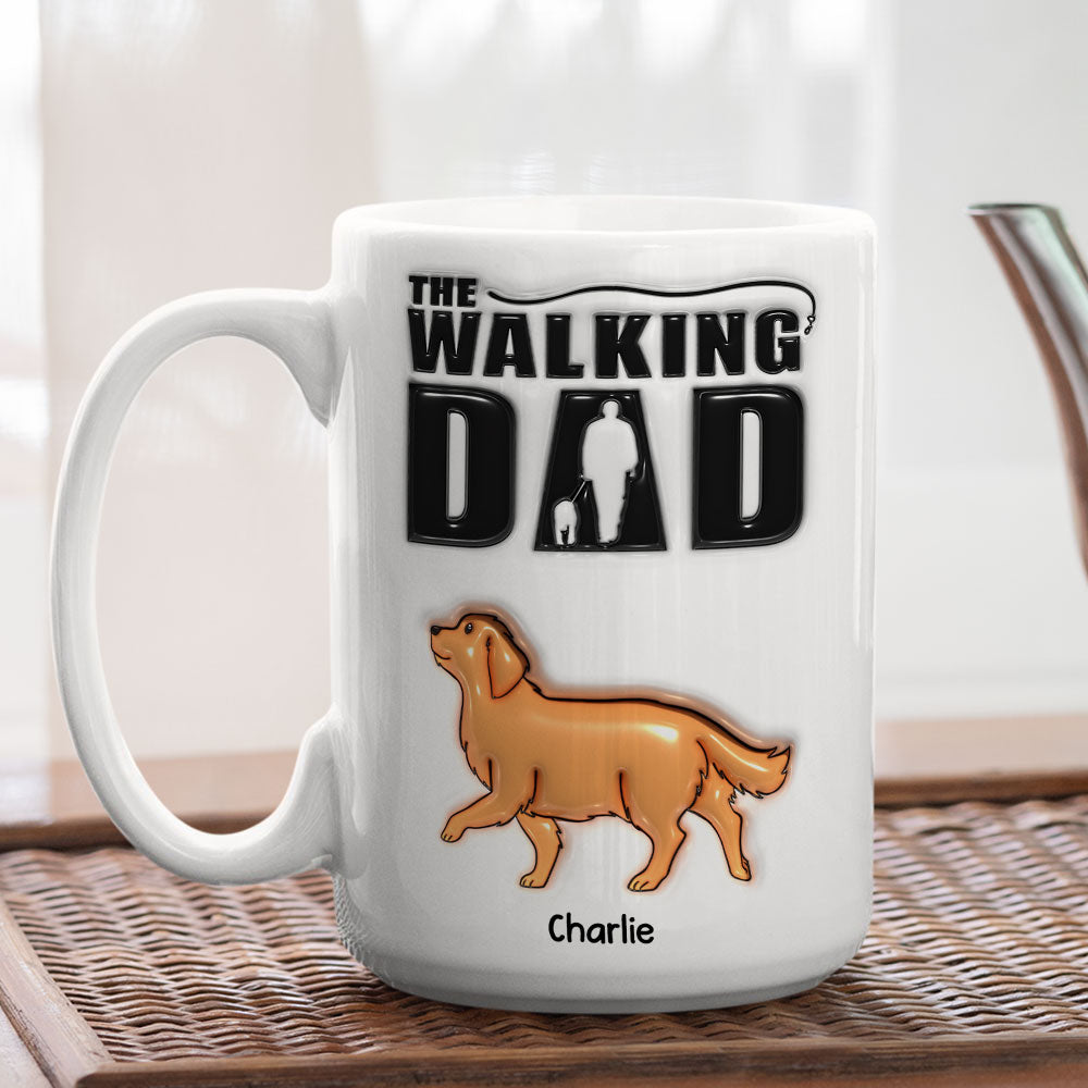 Custom Mother's Father's day Birthday Gifts For Pet Lovers • Walking Dad - Personalized 3D Inflated Effect Mug