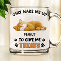 Custom Christmas Birthday Gifts For Cat Lovers • Only Wake Me Up - Personalized Glass Mug