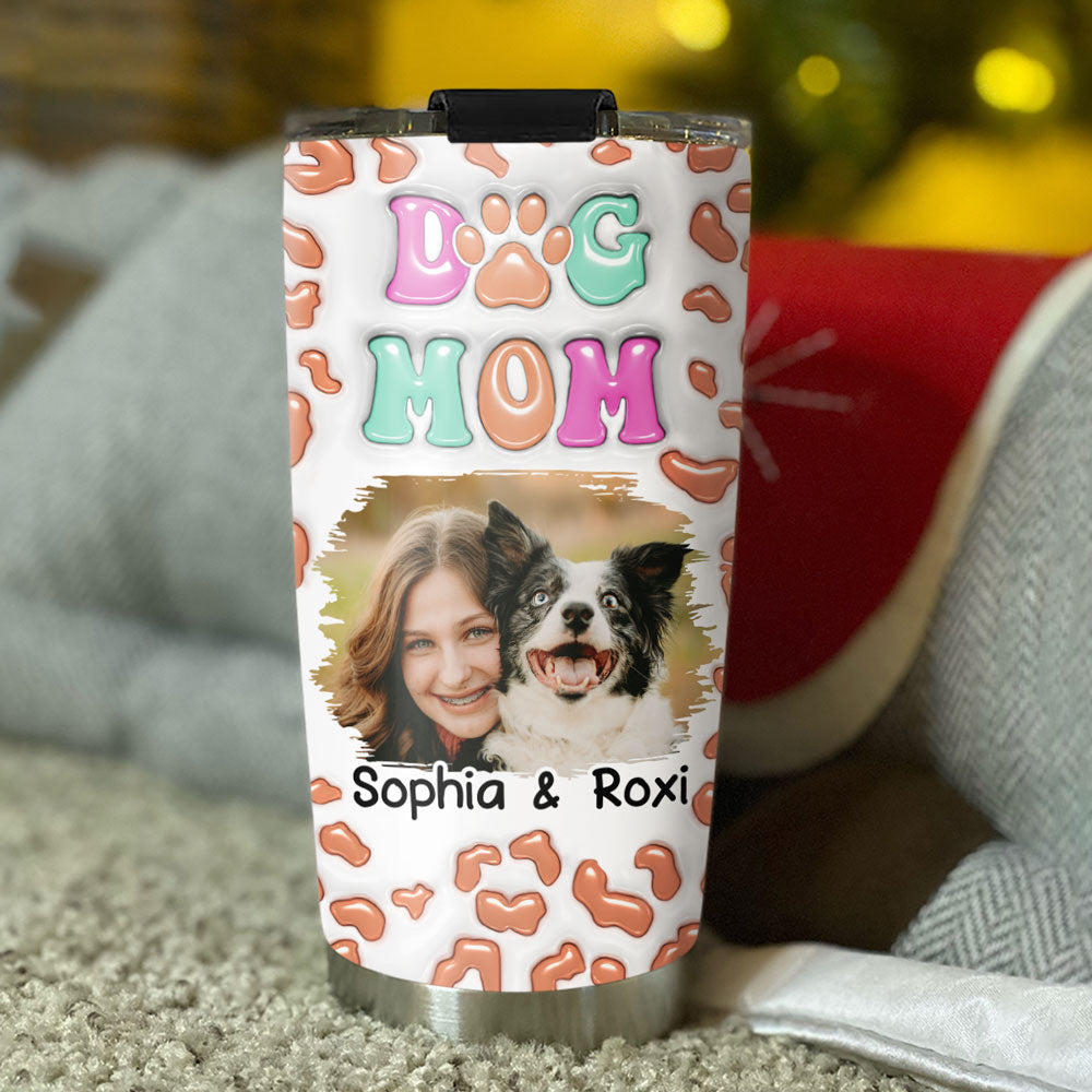 Custom Photo Christmas Birthday Gifts For Dog Mom, Dog Lovers • No One Can Break Our Bond Photo - Personalized 3D Inflated Effect Tumbler