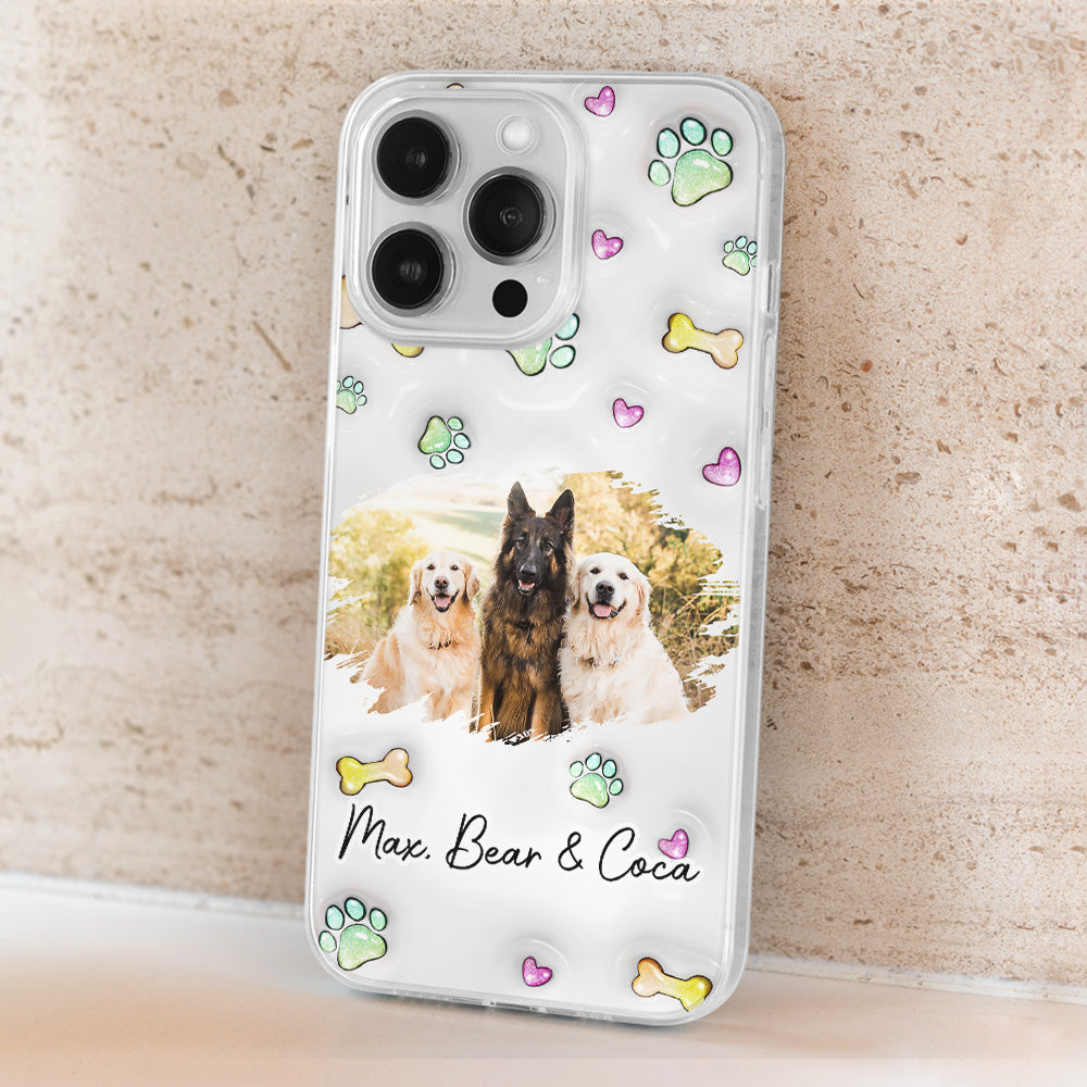 Lovely Human And Her Dogs Photo - Personalized 3D Inflated Effect Phone Case