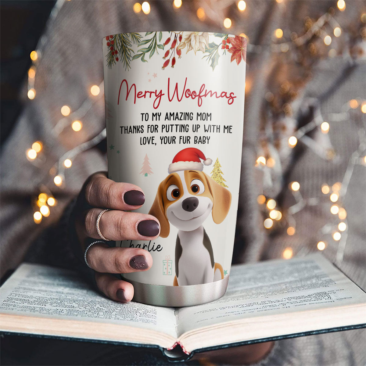 Custom Christmas Birthday Gifts For Dog Lovers • Thanks For Putting Up - Personalized Tumbler