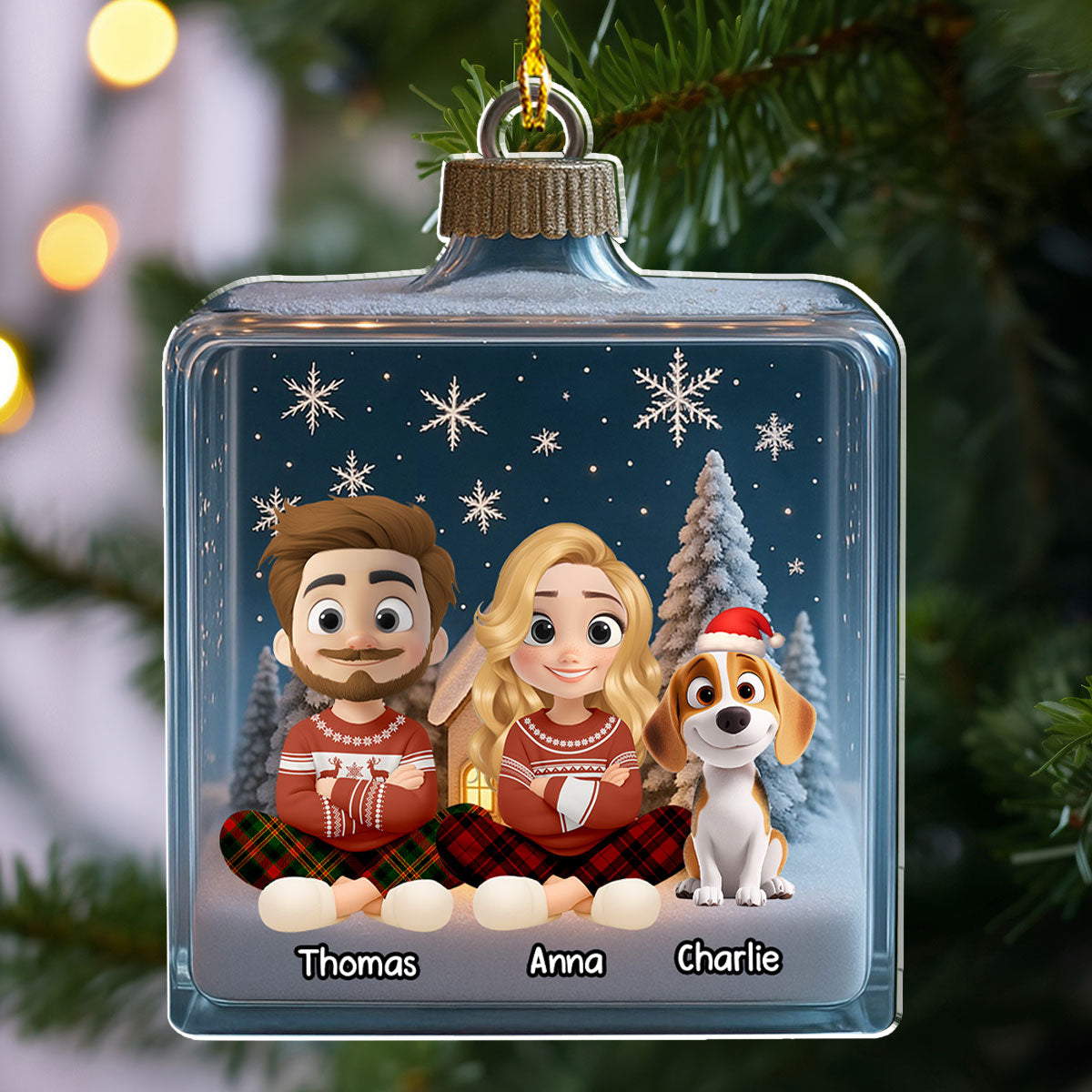 Custom Christmas Decor Home Birthday Gifts For Dog Lovers • We And Our Dog Box - Personalized Acrylic Ornament