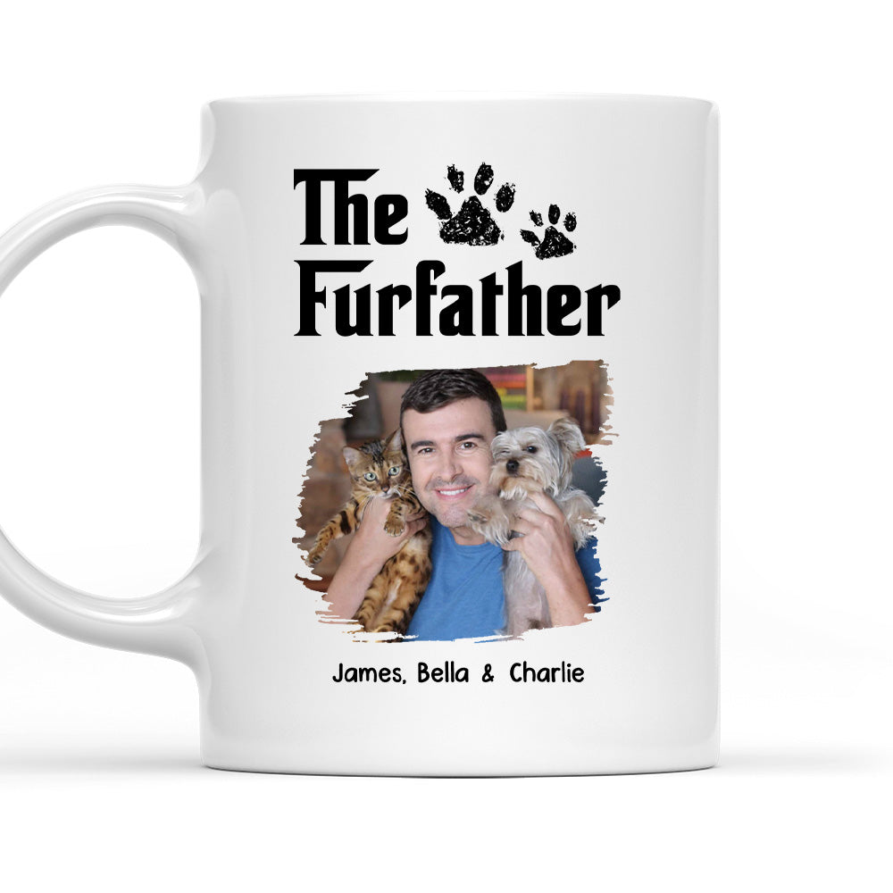 Custom Photo Father's day Birthday Gifts For Pet Dad, Pet Lovers • White Cool Pet Father Photo - Personalized Coffee Mug