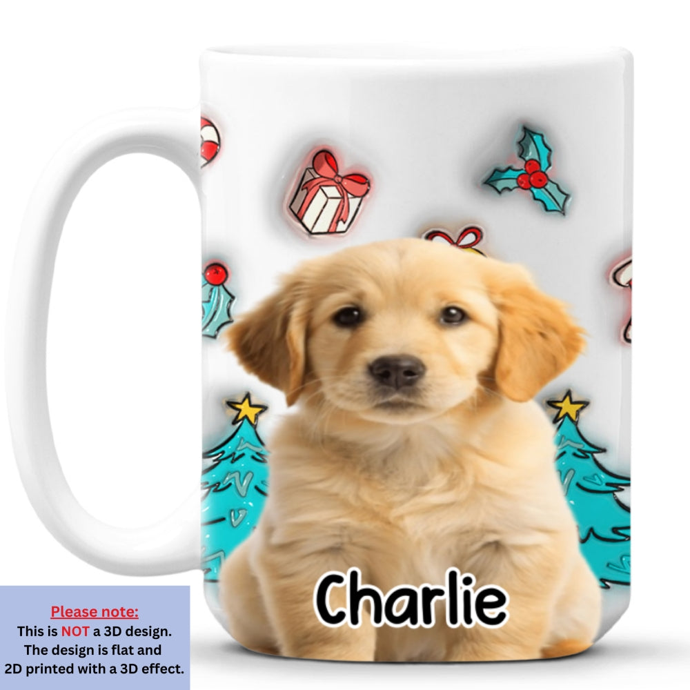 Custom Photo Christmas Birthday Gifts For Pet Mom, Pet Lovers • Santa Is Coming Photo - Personalized 3D Inflated Effect Mug